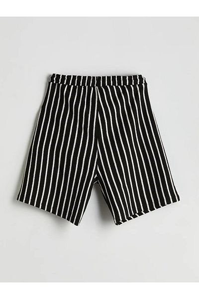 LC Waikiki Xside White Tie Waist Striped Men's Knitted Shorts