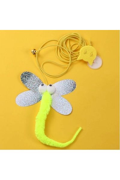 AC BOX Butterfly Model Elastic Self-Adhesive Cat Playing Rod