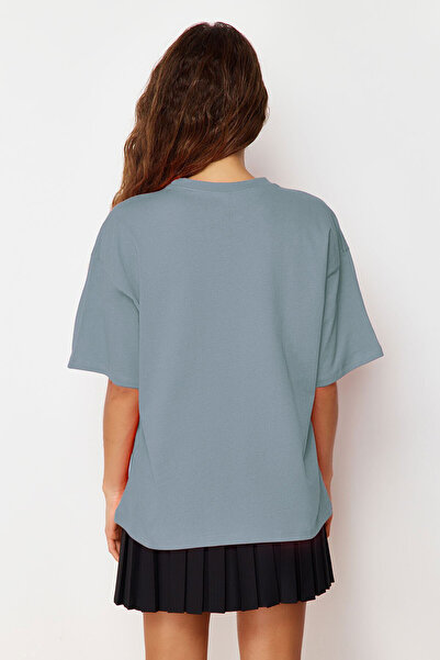 OXVİN Δυνατό Modal Υλικό Γυναικείο T-Shirt Oversize Basic Wide LooseKalip