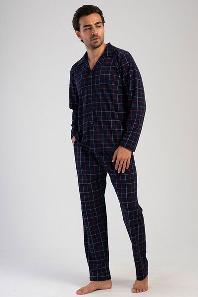 VİENETTA Pajama Set - Dark blue - Plaid