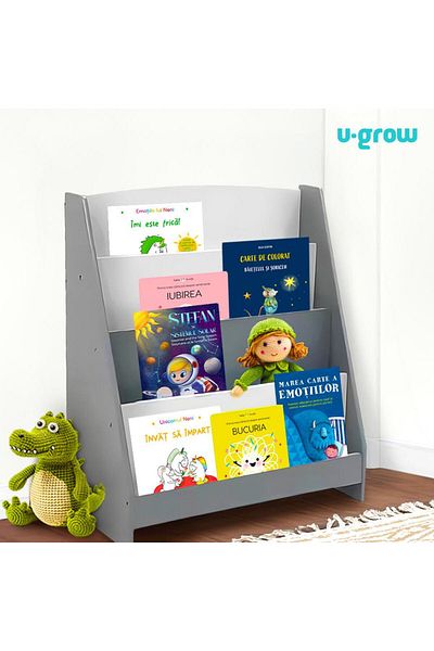 U-Grow Book storage shelf, gray, U-Grow