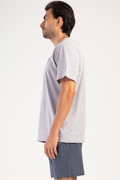 VİENETTA Cotton Men's Short Sleeve Shorts Pajama Set, 405147