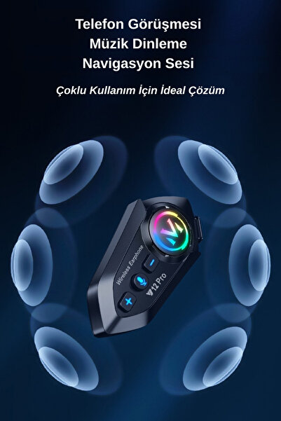 ELECTROZEN Y12 PRO Motosiklet Kask Kulaklık BT 5.4 Intercom 2 Sürücüyle Aynı Anda Konuşma 500m Ses Asistanlı