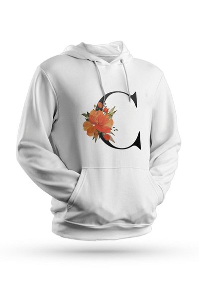 Pisa Art Γράμμα C με στάμπα λευκό Unisex φούτερ με κουκούλα