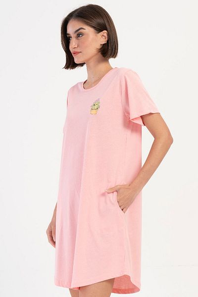 VİENETTA Cotton Women's Short Sleeve Nightgown, 407073