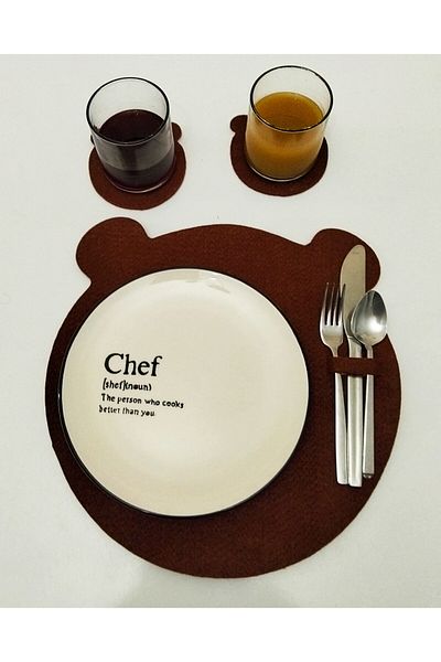KozaX Cute Bear Figure Plate Placemats for Tables Runner & American Service