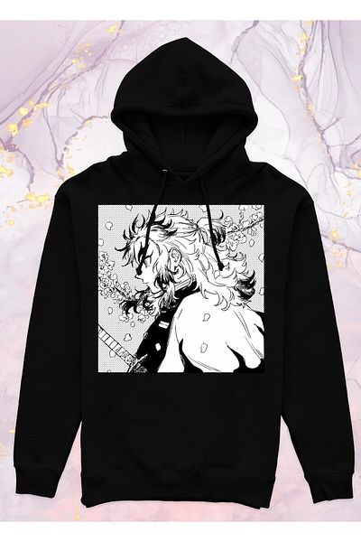 Pisa Art Demon Slayer (Kimetsu No Yaiba) - Kyojuro Rengoku - Cepsiz Kapüşonlu Суичър
