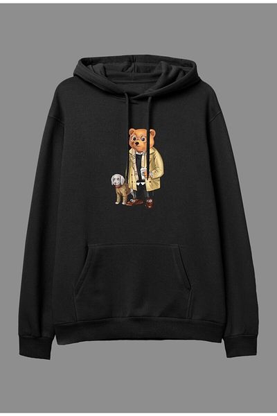 Pisa Art Суитшърт с качулка Oversize Style Bear Teddy Bear Print