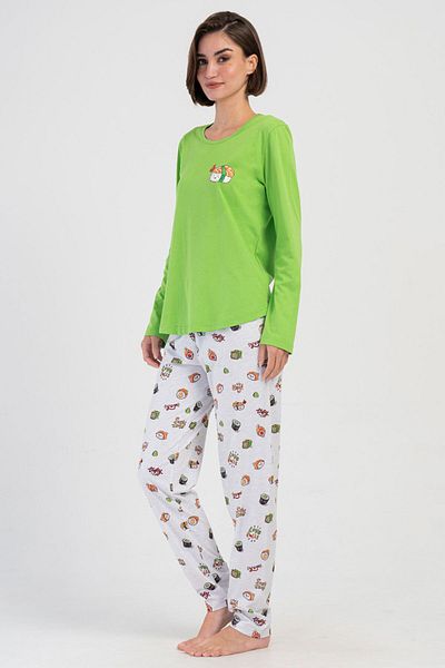 VİENETTA Women's Long Sleeve Pajama Set, 405238