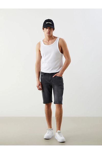 LC Waikiki Lcw Jeans Anthracite Standard Fit Men's Jean Shorts
