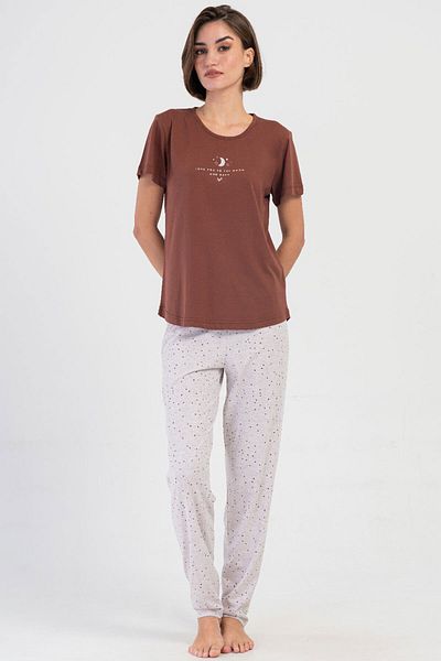 VİENETTA Women's Short Sleeve Pajama Set, 403228