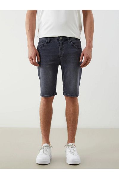 LC Waikiki Lcw Jeans Gray Skinny Fit Men's Jean Shorts