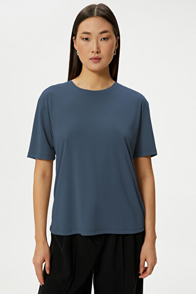 OXVİN Γυναικείο μπλουζάκι από μαλακό ζωηρό χρώμα που δεν ξεθωριάζει Modal Fabric Basic T-shirt