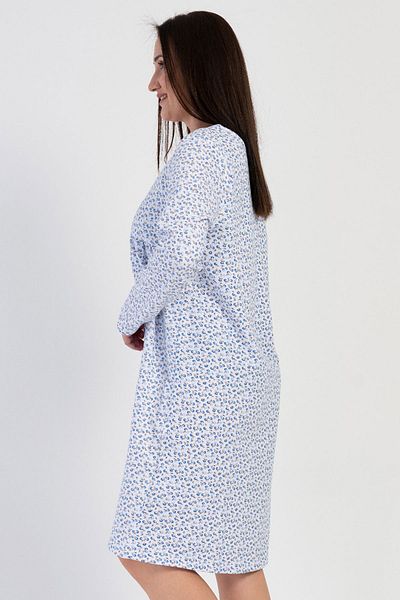 VİENETTA Cotton Women's Long Sleeve Two Thread Large Size Nightgown, 161706