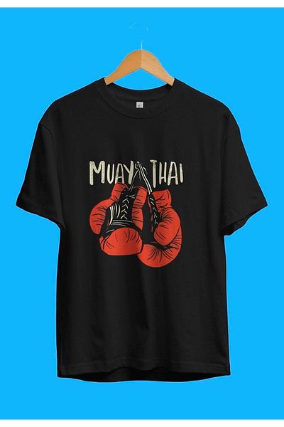 Pisa Art Υπερμεγέθη μπλουζάκι Unisex με σχέδιο γάντια πυγμαχίας Muaytai