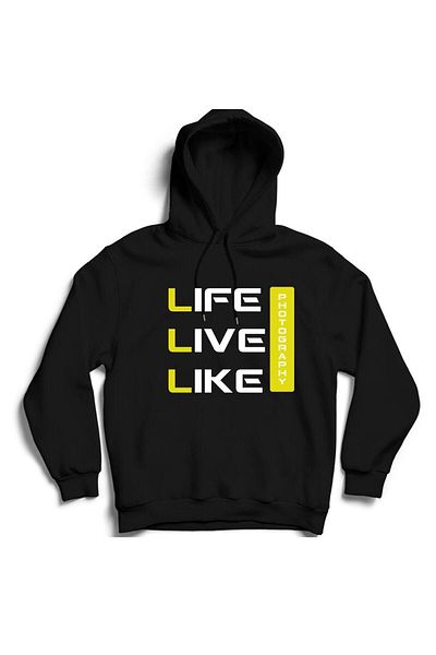 Pisa Art Суитшърт с качулка и принт Life Live Like Photography