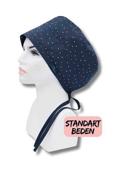 doktorbonem Standard Size Dark Navy Blue Leaves Surgical Cap Doctor Nurse Health Worker Hospital Cap