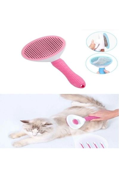 AC BOX Automatic Cleaning Pet Comb Pink