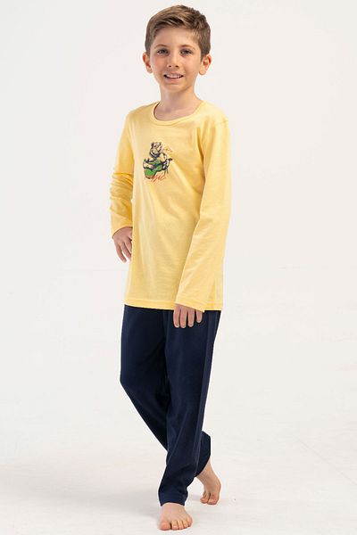 VİENETTA Cotton Boy's Long Sleeve Pajama Suit