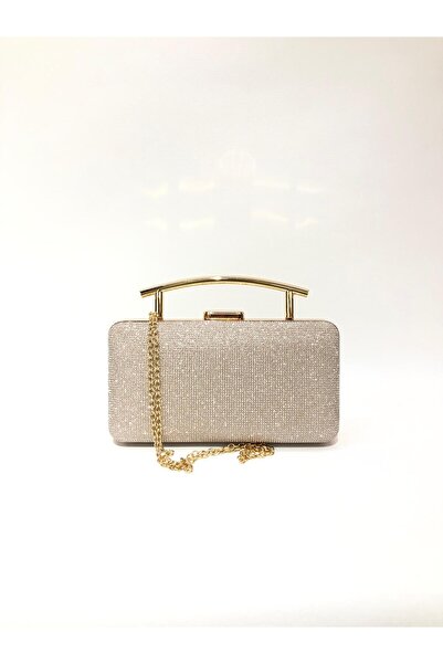 womenacs فستان سهرة بحجر كبير ذهبي اللون، حقيبة يد للنساء لحفلات الزفاف والخط...