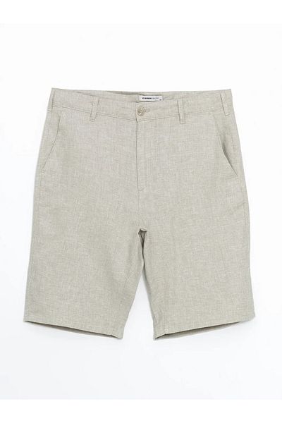 LC Waikiki Lcwaikiki Classic Beige Standard Fit Linen Blend Men's Shorts