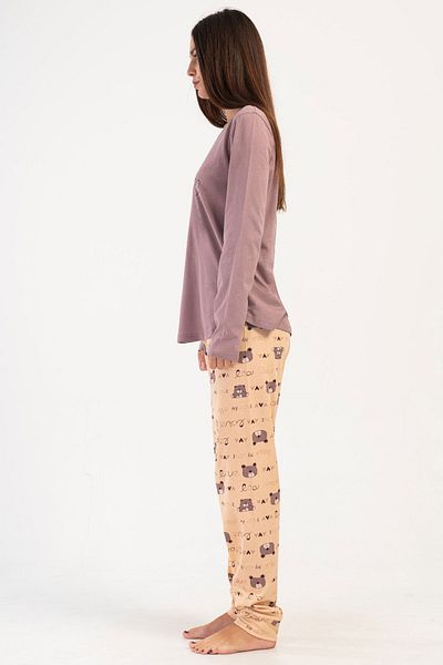 VİENETTA Cotton Women's Long Sleeve Pajama Set, 405288
