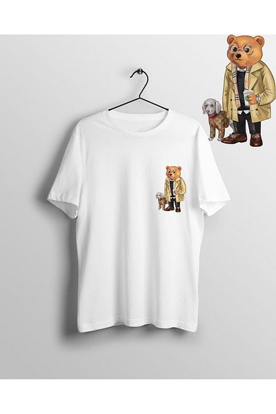 Pisa Art Μπλουζάκι με στάμπα με λαιμόκοψη σε στυλ Unisex Bear Teddy Bear