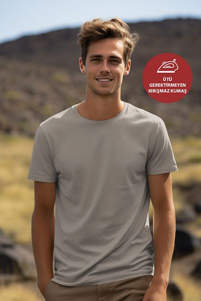 OXVİN Ανδρικό κανονικό Modal ύφασμα Immortal Color Silkworm Softly Basic T-shirt