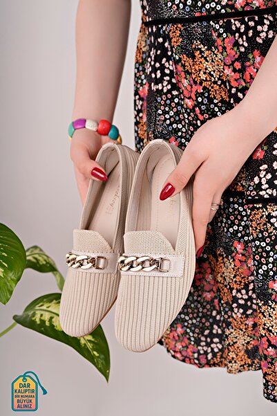 MODAPAPUÇ Tricotaj Balerina Stone Piping