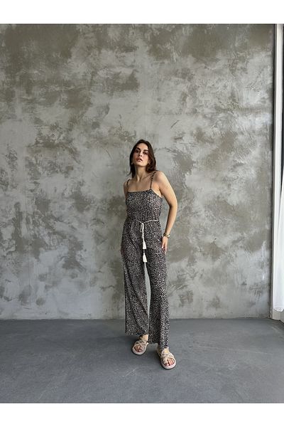 Rabi Shine Women's Patterned Strap Jumpsuit