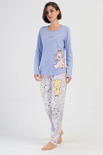 VİENETTA Cotton Women's Long Sleeve Pajama Set, 405229