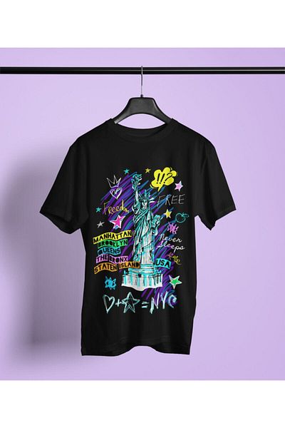 Pisa Art Ανδρικό μπλουζάκι μαύρο Crew Neck