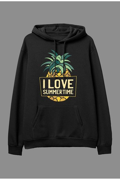 Pisa Art Oversize Pineapple Plant Summer I Love Summertime Design Φούτερ με κουκούλα με στάμπα Unisex