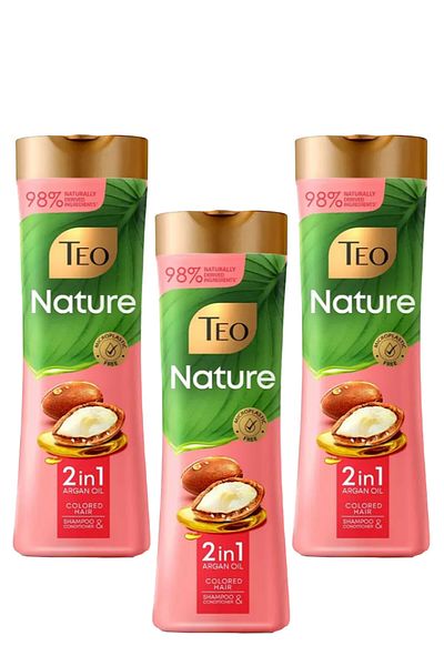 TEO BEBE Șampon Teo Nature 2 în 1 cu ulei de argan, 350 ml x 3 buc.