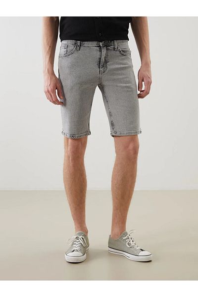 LC Waikiki Lcw Jeans Gray Super Skinny Fit Men's Jean Shorts