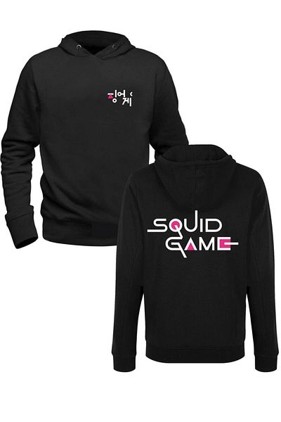 Pisa Art Squid Game Μαύρο μπλουζάκι με στάμπα μπροστά πίσω
