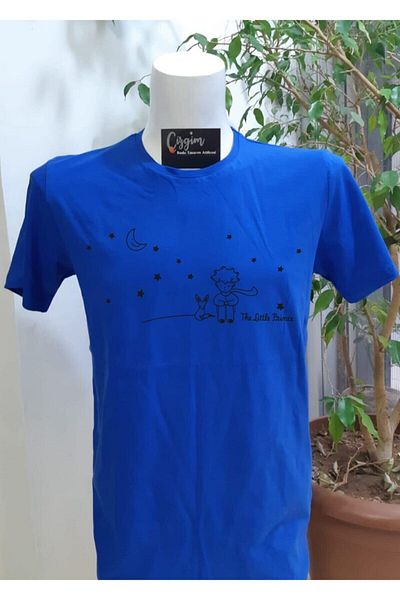 Pisa Art Unisex Little Prince (ΣΙΛΟΥΕΤ) Μπλε μπλουζάκι με στάμπα