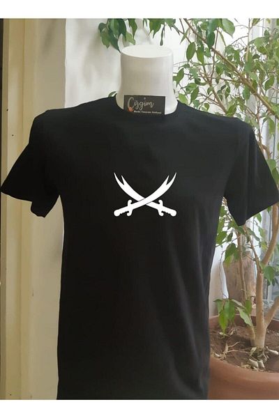 Pisa Art Unisex Zulfiqar εμπριμέ μαύρο μπλουζάκι