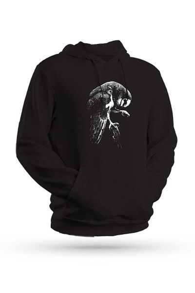 Pisa Art Φούτερ με κουκουβάγια με στάμπα μαύρο Unisex με κουκούλα