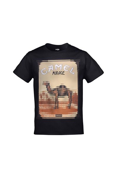 Pisa Art Μαύρο μπλουζάκι Unisex με στάμπα Camel Mirage