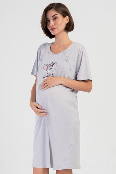 VİENETTA Cotton Women Short Sleeve Maternity Nightgown , 403286