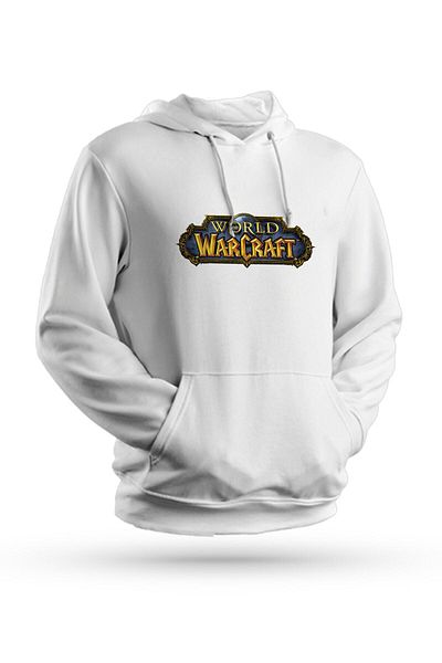 Pisa Art Φούτερ World Of Warcraft με στάμπα λευκό Unisex με κουκούλα