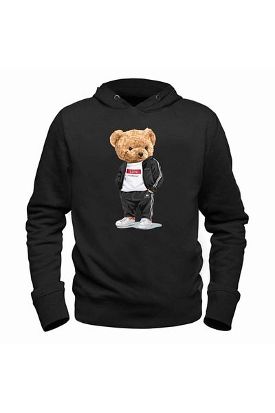 Pisa Art Αγαπήστε τον εαυτό σας Tedy Bear Μαύρο φούτερ
