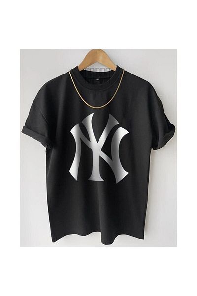 Pisa Art Βαμβακερό μπλουζάκι Yankee Ny Printed Oversize Crew Λαιμόκοψη