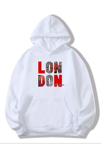Pisa Art Φούτερ με κουκούλα London Oversize