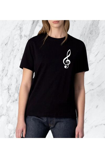 Pisa Art Κανονικό Unisex Μουσική Νότα Σχεδιασμένο Μαύρο Μπλουζάκι Μουσικής / Μουσικού