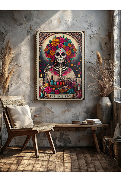 visdora The Nail Tech Skeleton Home Office Bucătărie Salon Decorare de perete...