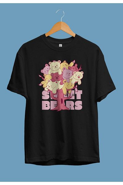 Pisa Art Μπλουζάκι Unisex με τυπωμένο σχέδιο Oversize Cute Bear Tree