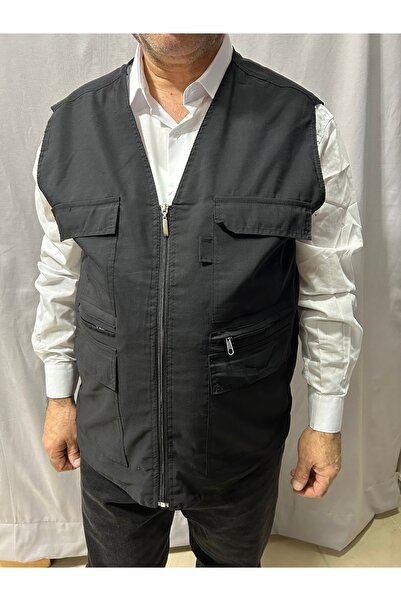 ECALAMODE Men's Plus Size Multi-Pocket Zipper Sleeveless Vest - Outdoor Hunting Fishing Vest