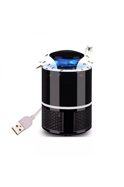 1st مصيدة بعوض كهربائية بمنفذ USB تجذب بالموجات الضوئية – اسود